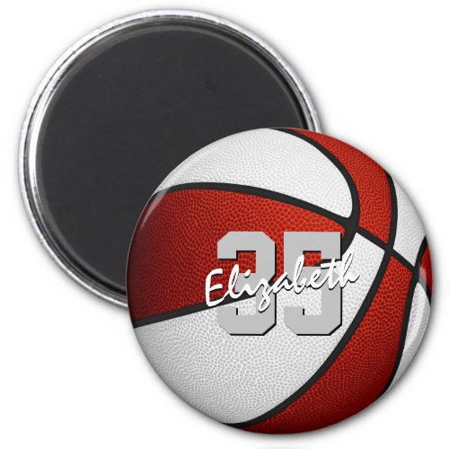 red white basketball team party favors magnet