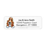 Red White Basset Hound Clean &amp; Simple Label