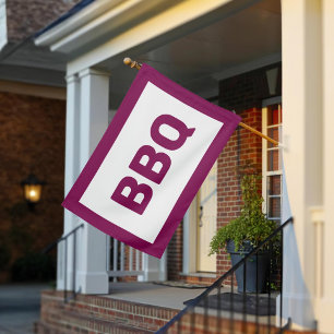 Red & White BBQ Business Promo Banner Custom House Flag