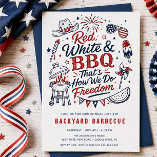 Red White & BBQ Party Invitation