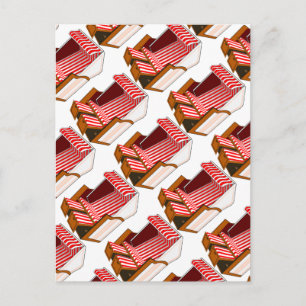 Red & White Beach Chairs Themed Postcard