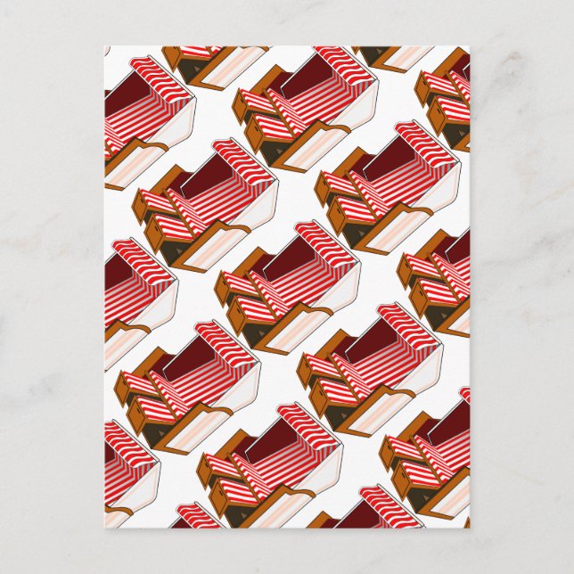 Red & White Beach Chairs Themed Postcard (Front)