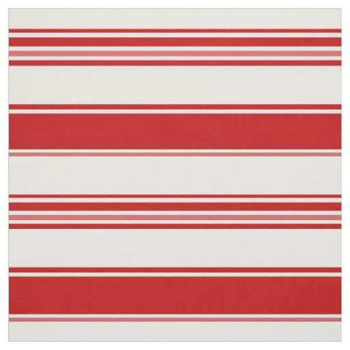 Red & White Beach Stripes (large scale) Fabric