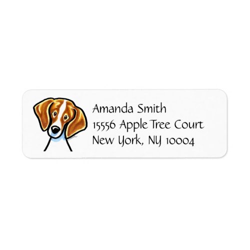 RedWhite Beagle Face Off_Leash Art Simple Label