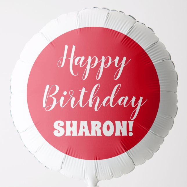Red & White Birthday Balloon (Front)