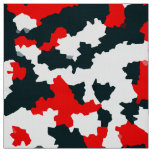 Red White Black Abstract Pattern Fabric