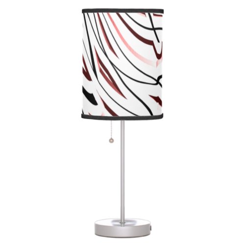 Red White black Abstract stripe design     Table Lamp