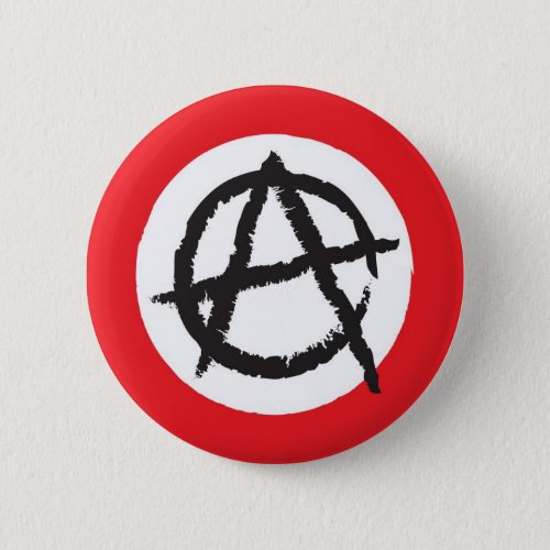 Red White  Black Anarchy Flag Sign Symbol Pinback Button