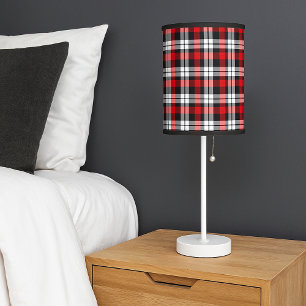 Red White Black Buffalo Check Plaid Pattern Table Lamp