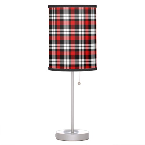 Red White Black Buffalo Check Plaid Pattern Table Lamp