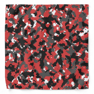 Red white black camouflage pattern bandana
