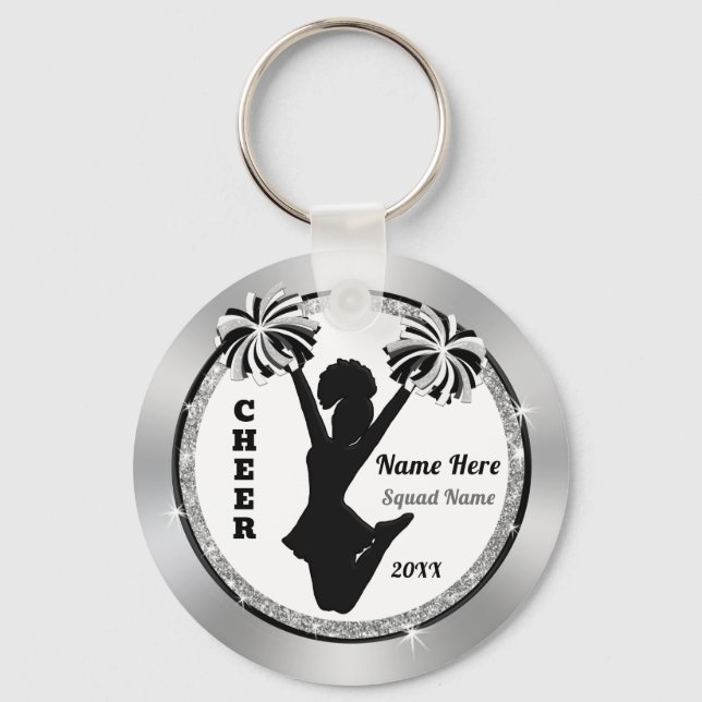 Red, White, Black, Cheap, Cheerleader Party Favors Keychain (Front)