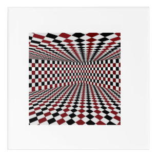 Red White Black Checkered Room High Contrast Acrylic Print