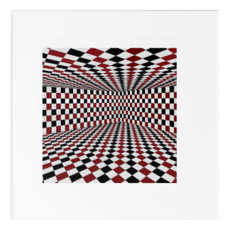Red White Black Checkered Room High Contrast Acrylic Print