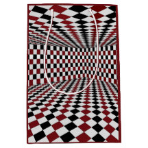 Red White Black Checkered Room High Contrast