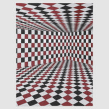 Red White Black Checkered Room High Contrast