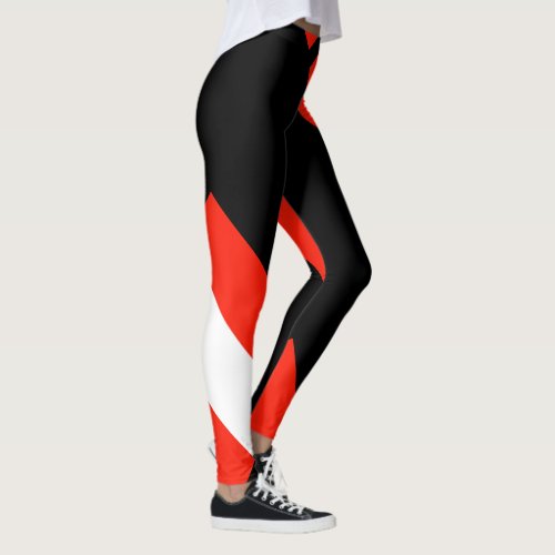 Red White  Black Color Block 4Anissa Leggings