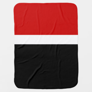 Red White Black Color Block Style Design Baby Blanket