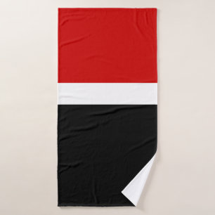 Red White Black Color Block Style Design Bath Towel