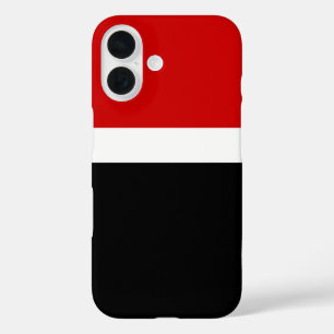 Red White Black Color Block Style Design iPhone 16 Case