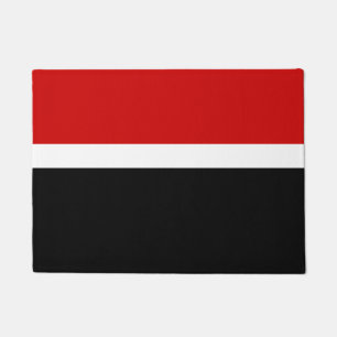 Red White Black Color Block Style Design Doormat