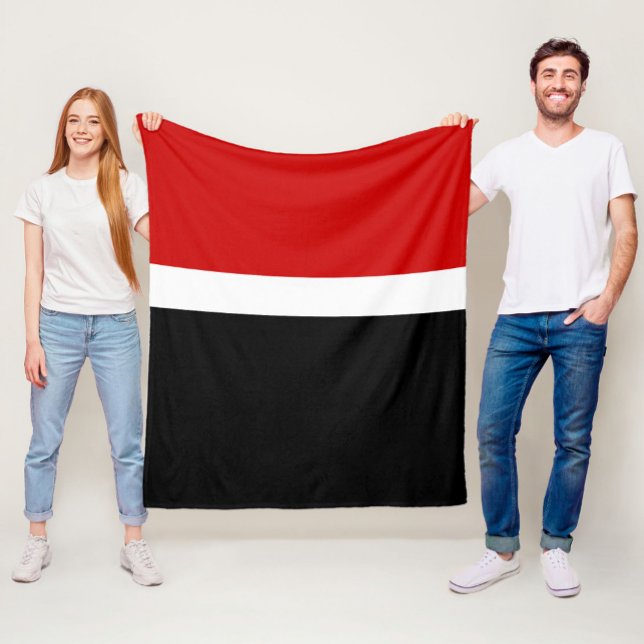 Red White Black Color Block Style Design  Fleece Blanket (Creator Uploaded)
