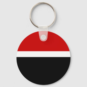 Red White Black Color Block Style Design Keychain