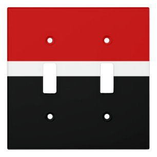 Red White Black Color Block Style Design Light Switch Cover