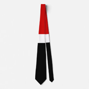 Red White Black Color Block Style Design Neck Tie
