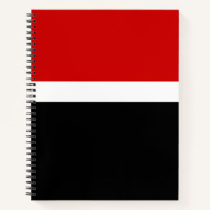Red White Black Color Block Style Design Notebook