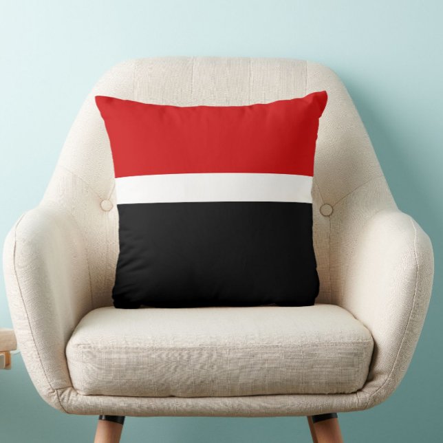 Red White Black Color Block Style Design  Throw Pillow (Creator Uploaded)