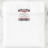 Red White Black Damask, Hearts 1.5" Sq. Sticker 2 (Bag)
