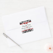 Red White Black Damask, Hearts 1.5" Sq. Sticker 2 (Envelope)