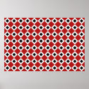 Red, White, Black Diamond Pattern