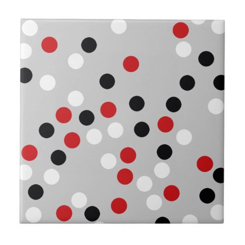 red white black dots pattern ceramic tile