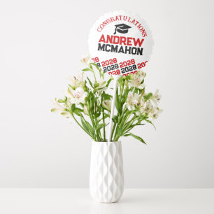 Red, White & Black Graduation Centerpiece Balloon