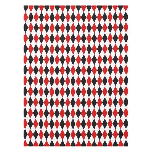 Red White Black Harlequin Diamond Pattern Tablecloth