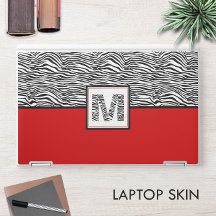 Red White Black Jungle Print 🦓 Zebra Monogram