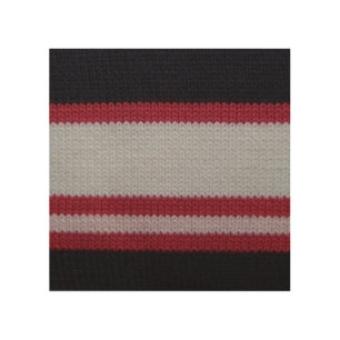 Red White Black: Knitted Woolen Fabric Pattern Wood Wall Art