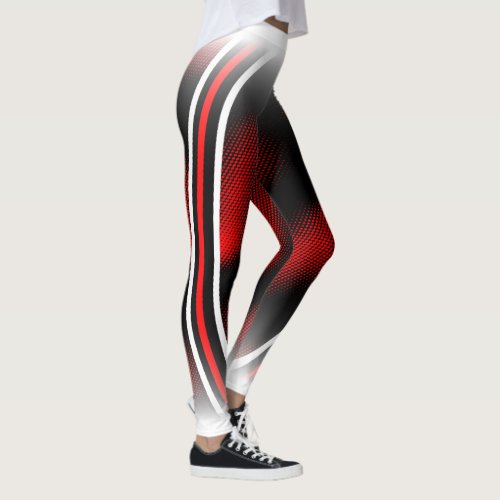 redwhiteblack leggings