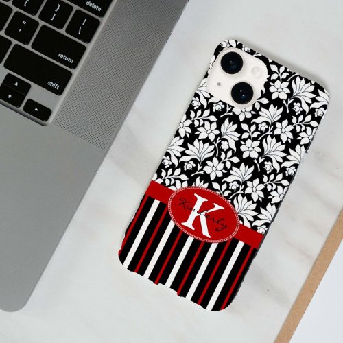 Red white black name and initial Case_Mate iPhone 14 case