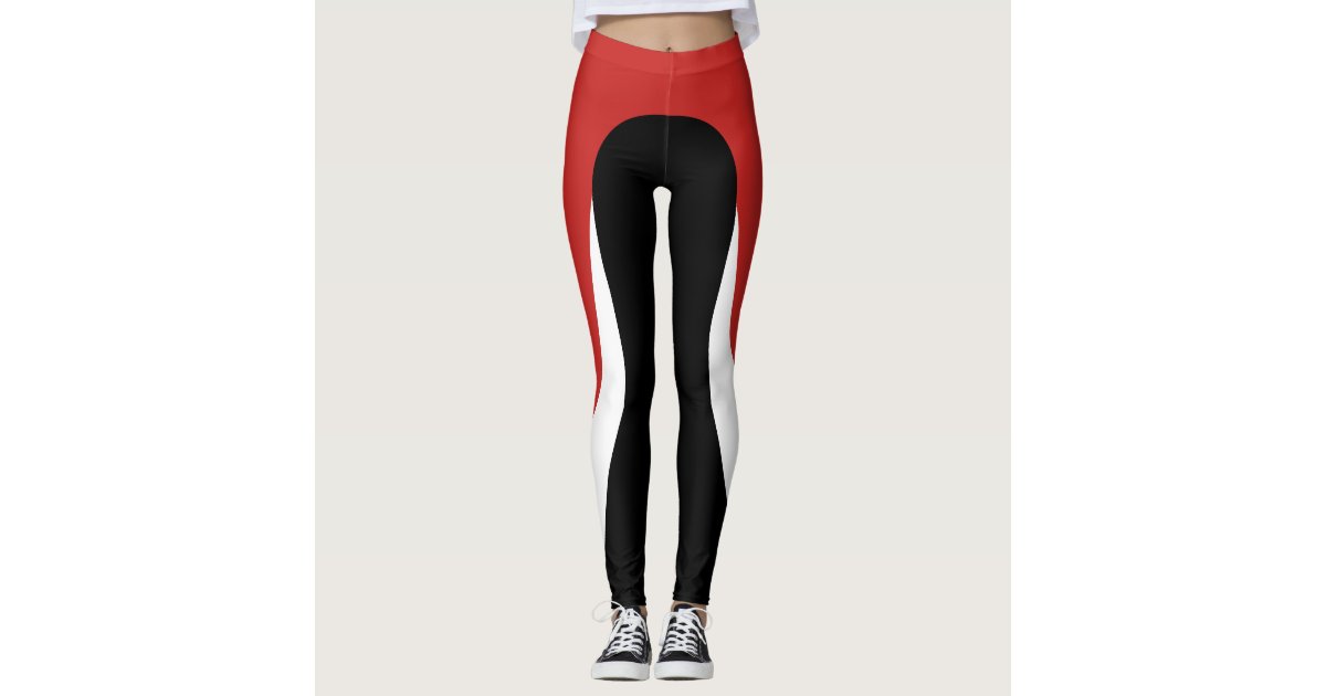 Red/White/Black Pattern Leggings