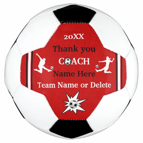 Red White Black Personalized Soccer Ball Gift