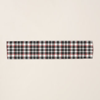 Red White & Black Plaid Square Chiffon Scarf