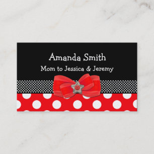 Red, White, & Black Polka Dot Mommy Card