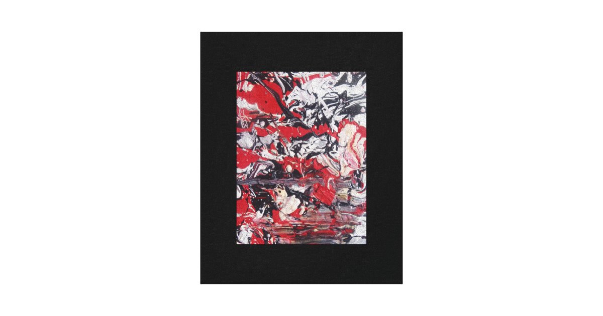 Red White Black Splatter Painting Canvas Print Zazzle Com