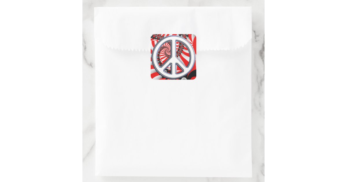 Red White Black Swirl Peace Sign Envelope Stickers Zazzle Com
