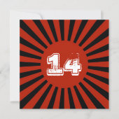 Red, White Black Teen Boy's Birthday Party Invite (Front)