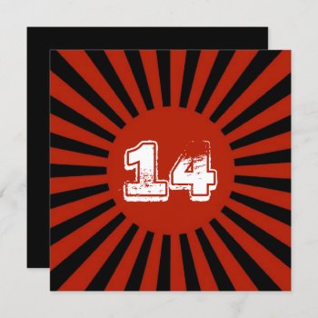 Red  White Black Teen Boy's Birthday Party Invite by PartyPrep at Zazzle