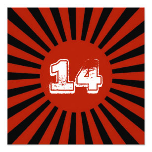 red white black teen boys birthday party invite
